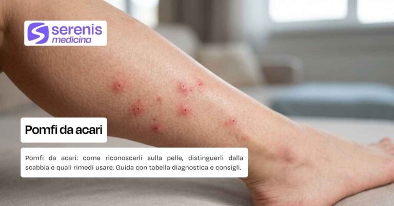 Pomfi da acari sulle gambe
