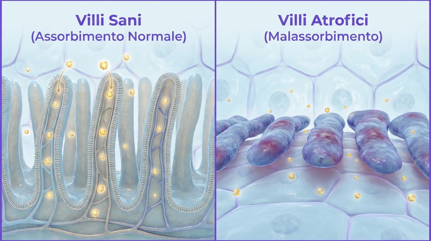 confronto villi intestinali steatorrea malassorbimento